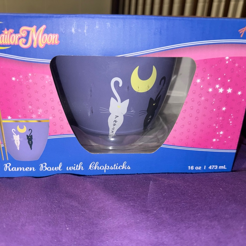 Sailor Moon Purple Ramen Bowl with Chopsticks
